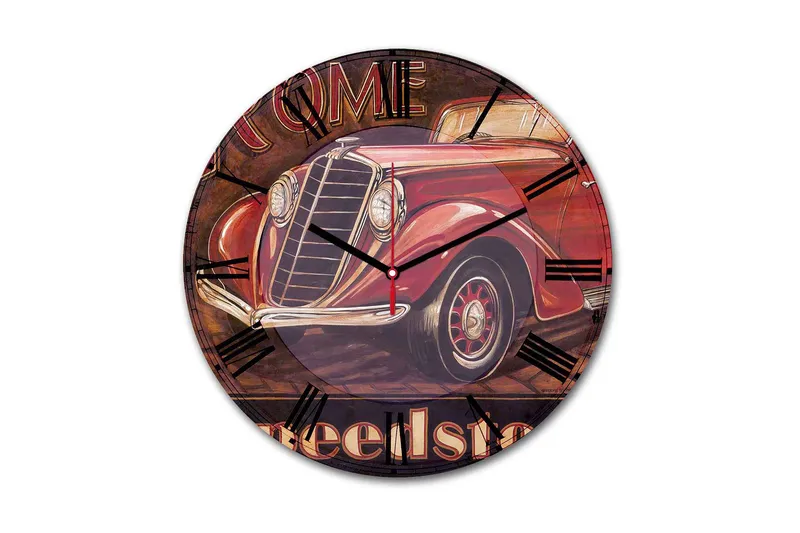 Koristeellinen MDF Seinäkello 30 cm, Monivärinen