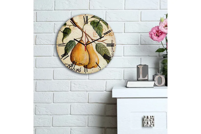 Koristeellinen MDF Seinäkello 30 cm - Monivärinen - Sisustustuotteet - Seinäkoristeet - Kellot