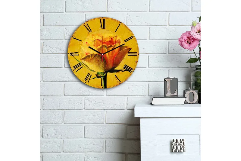 Koristeellinen MDF Seinäkello 30 cm - Monivärinen - Sisustustuotteet - Seinäkoristeet - Kellot