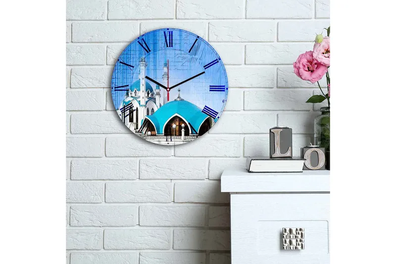 Koristeellinen MDF Seinäkello 30 cm - Monivärinen - Sisustustuotteet - Seinäkoristeet - Kellot