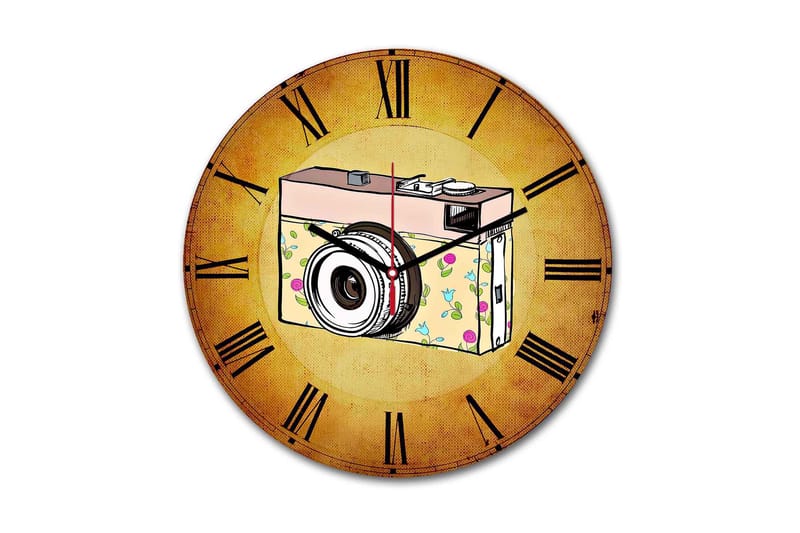 Koristeellinen MDF Seinäkello 30 cm, Monivärinen