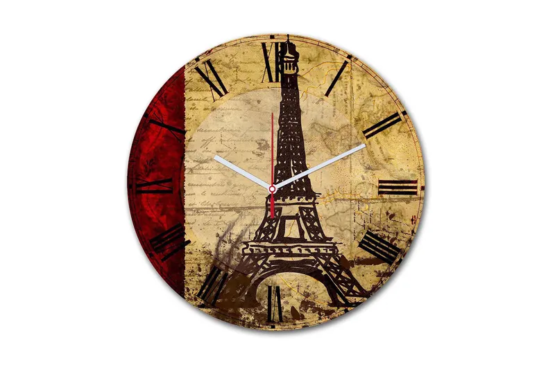 Koristeellinen MDF Seinäkello 30 cm, Monivärinen