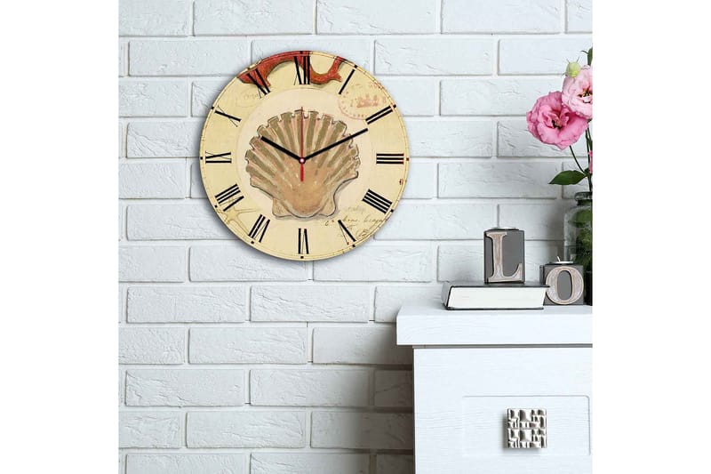 Koristeellinen MDF Seinäkello 30 cm - Monivärinen - Sisustustuotteet - Seinäkoristeet - Kellot