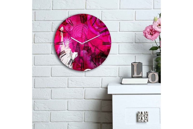 Koristeellinen MDF Seinäkello 30 cm - Monivärinen - Sisustustuotteet - Seinäkoristeet - Kellot