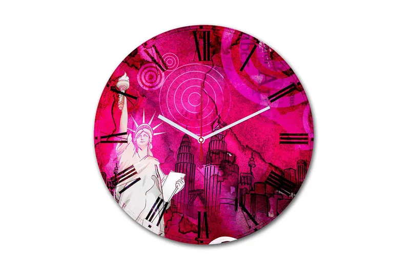 Koristeellinen MDF Seinäkello 30 cm, Monivärinen