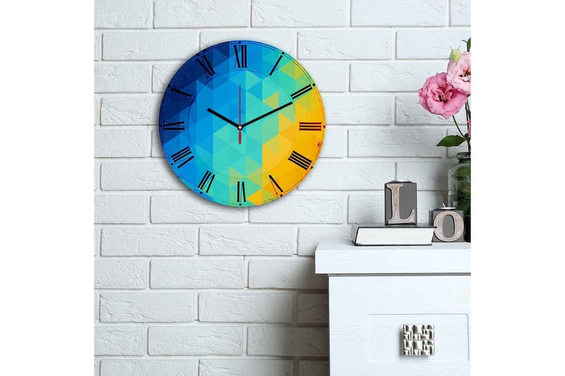 Koristeellinen MDF Seinäkello 30 cm - Monivärinen - Sisustustuotteet - Seinäkoristeet - Kellot