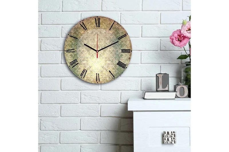 Koristeellinen MDF Seinäkello 30 cm - Monivärinen - Sisustustuotteet - Seinäkoristeet - Kellot