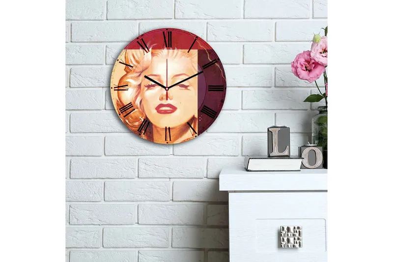 Koristeellinen MDF Seinäkello 30 cm - Monivärinen - Sisustustuotteet - Seinäkoristeet - Kellot