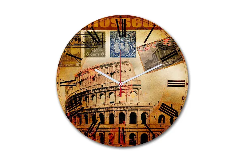 Koristeellinen MDF Seinäkello 30 cm, Monivärinen