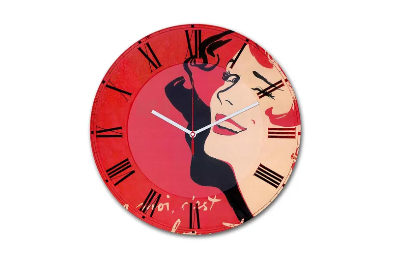 Koristeellinen MDF Seinäkello 30 cm, Monivärinen