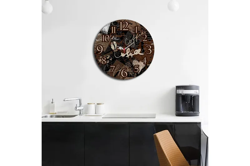 Koristeellinen MDF Seinäkello 40 cm - Monivärinen - Sisustustuotteet - Seinäkoristeet - Kellot