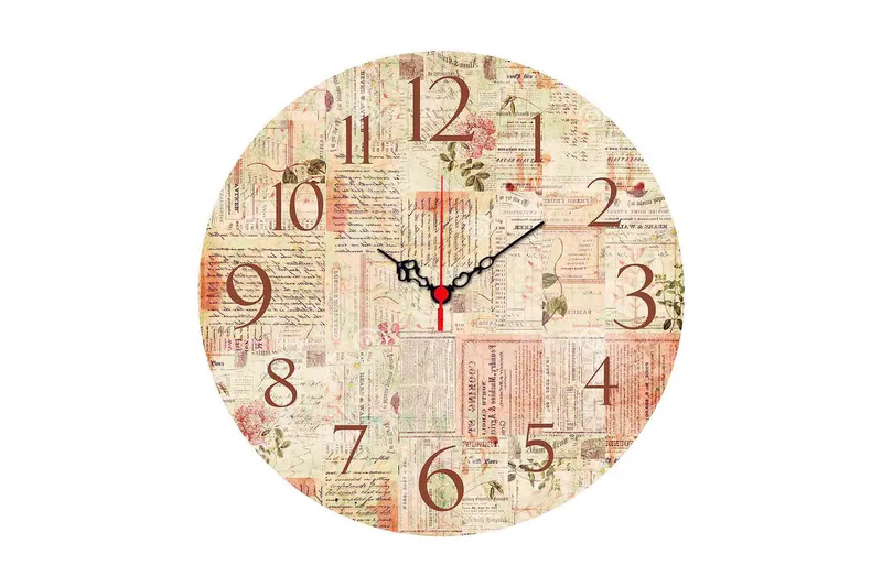 Koristeellinen MDF Seinäkello 40 cm, Monivärinen