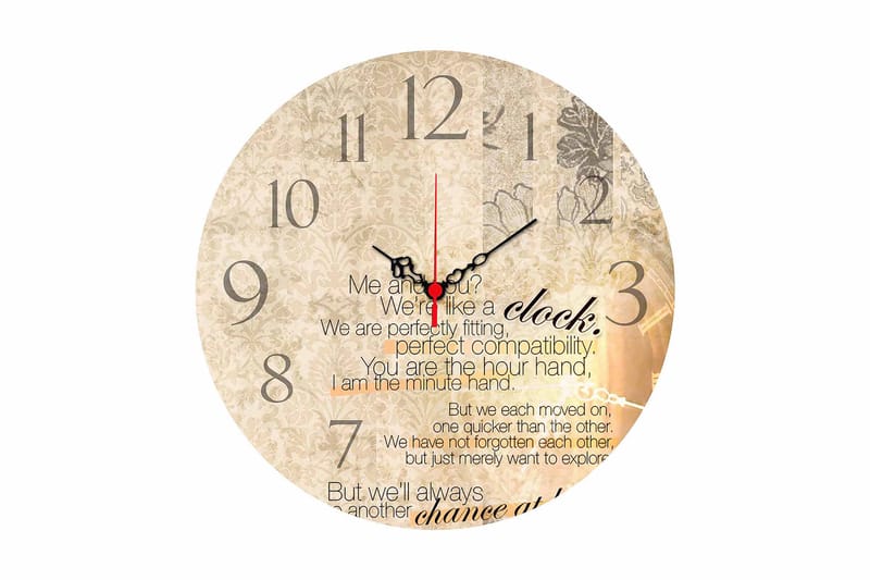 Koristeellinen MDF Seinäkello 40 cm, Monivärinen