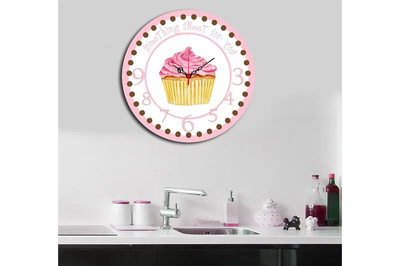 Koristeellinen MDF Seinäkello 40 cm - Monivärinen - Sisustustuotteet - Seinäkoristeet - Kellot