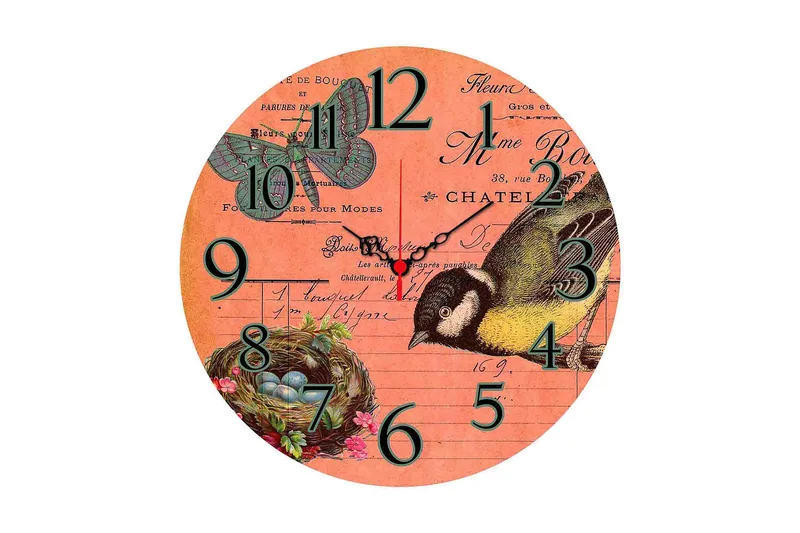 Koristeellinen MDF Seinäkello 40 cm, Monivärinen