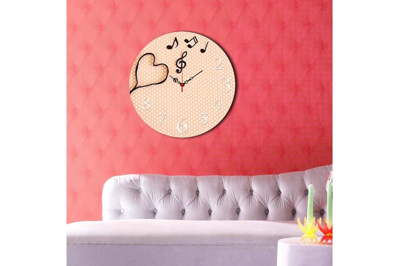 Koristeellinen MDF Seinäkello 40 cm - Monivärinen - Sisustustuotteet - Seinäkoristeet - Kellot