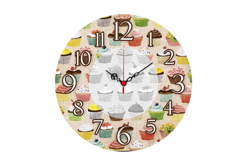 Koristeellinen MDF Seinäkello 40 cm, Monivärinen