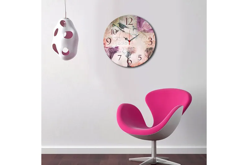 Koristeellinen MDF Seinäkello 40 cm - Monivärinen - Sisustustuotteet - Seinäkoristeet - Kellot