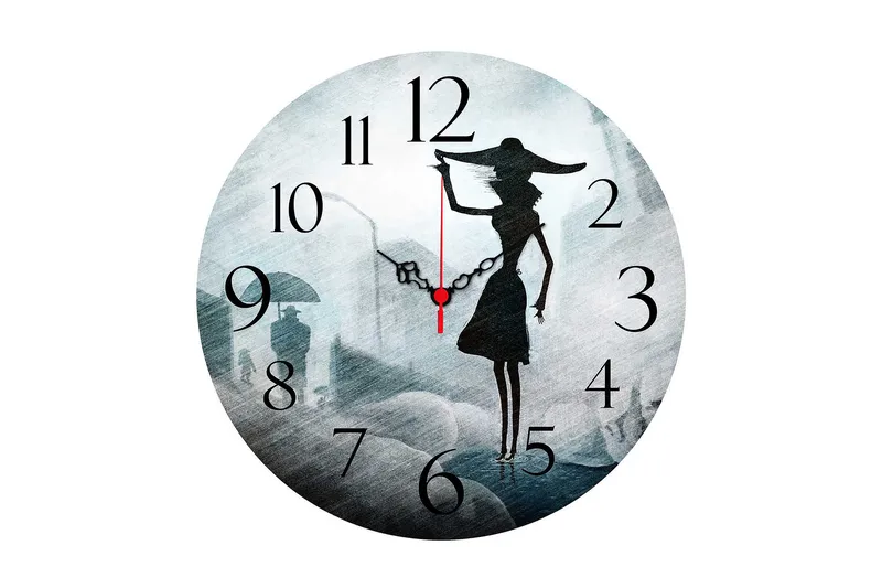 Koristeellinen MDF Seinäkello 40 cm, Monivärinen