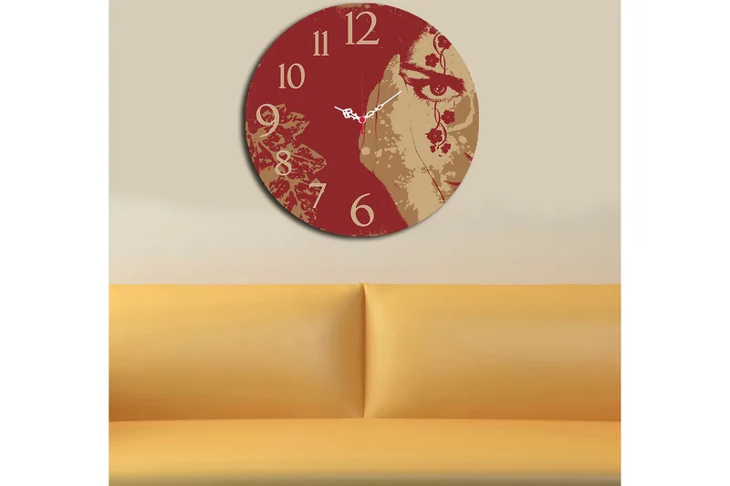 Koristeellinen MDF Seinäkello 40 cm - Monivärinen - Sisustustuotteet - Seinäkoristeet - Kellot