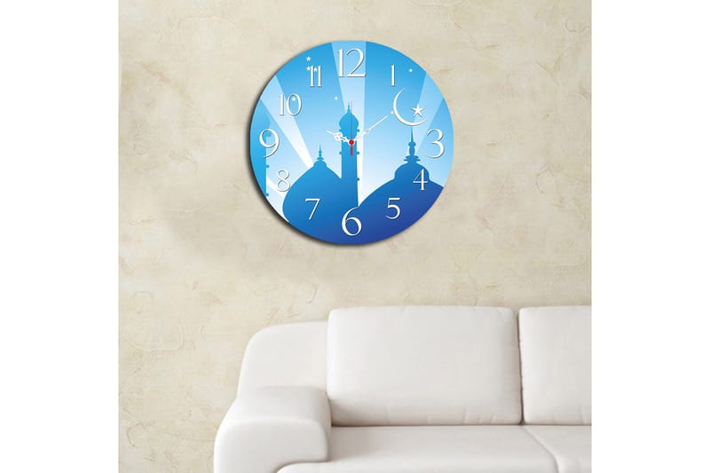 Koristeellinen MDF Seinäkello 40 cm - Monivärinen - Sisustustuotteet - Seinäkoristeet - Kellot