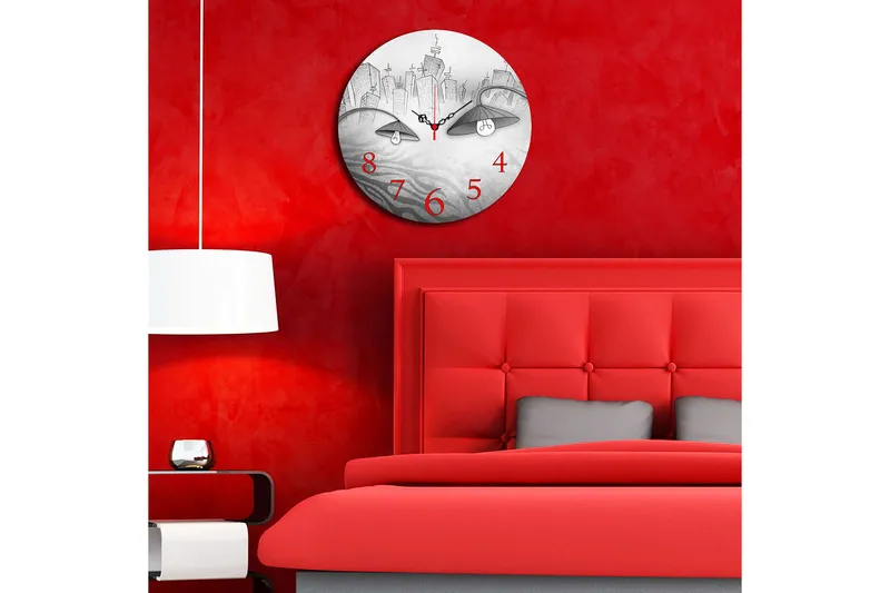 Koristeellinen MDF Seinäkello 40 cm - Monivärinen - Sisustustuotteet - Seinäkoristeet - Kellot