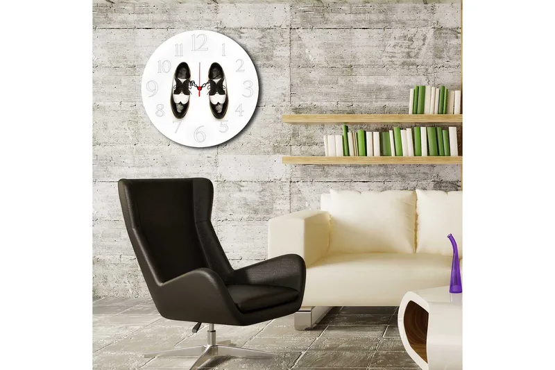 Koristeellinen MDF Seinäkello 40 cm - Monivärinen - Sisustustuotteet - Seinäkoristeet - Kellot