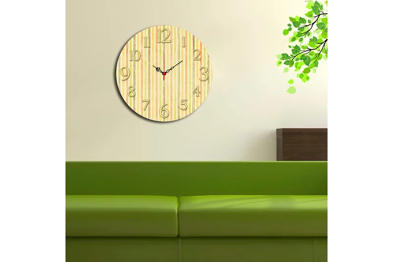 Koristeellinen MDF Seinäkello 40 cm - Monivärinen - Sisustustuotteet - Seinäkoristeet - Kellot