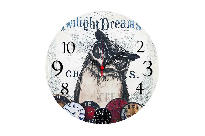 Koristeellinen MDF Seinäkello 40 cm, Monivärinen