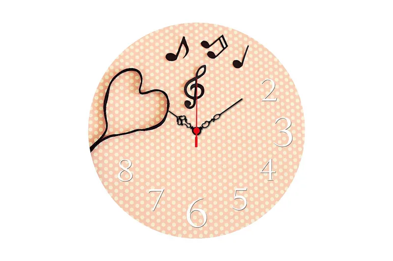 Koristeellinen MDF Seinäkello 40 cm, Monivärinen