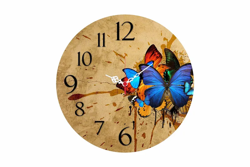 Koristeellinen MDF Seinäkello 40 cm, Monivärinen