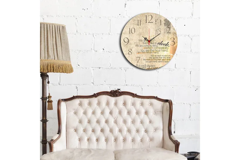 Koristeellinen MDF Seinäkello 40 cm - Monivärinen - Sisustustuotteet - Seinäkoristeet - Kellot