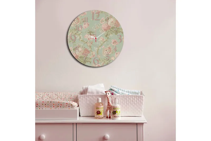 Koristeellinen MDF Seinäkello 40 cm - Monivärinen - Sisustustuotteet - Seinäkoristeet - Kellot