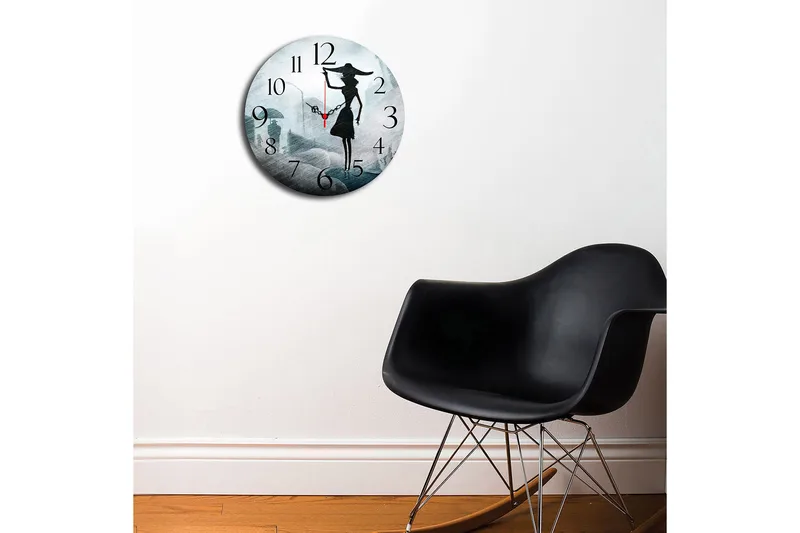 Koristeellinen MDF Seinäkello 40 cm - Monivärinen - Sisustustuotteet - Seinäkoristeet - Kellot