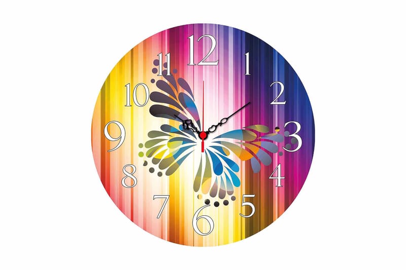 Koristeellinen MDF Seinäkello 40 cm, Monivärinen