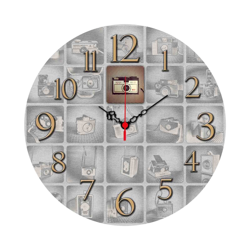 Koristeellinen MDF Seinäkello 40 cm, Monivärinen