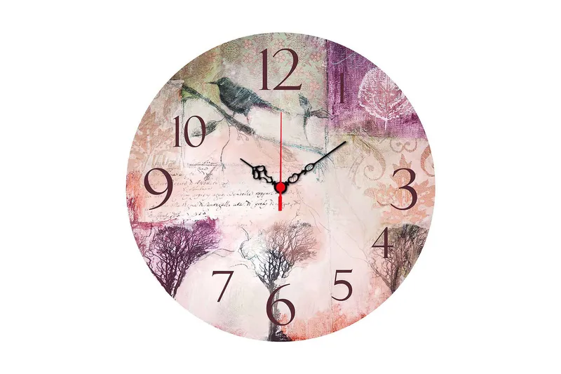 Koristeellinen MDF Seinäkello 40 cm, Monivärinen