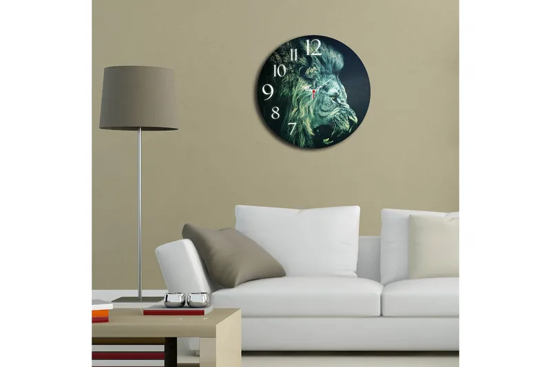 Koristeellinen MDF Seinäkello 40 cm - Monivärinen - Sisustustuotteet - Seinäkoristeet - Kellot