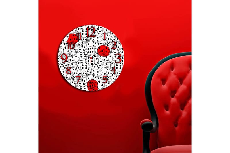 Koristeellinen MDF Seinäkello 40 cm - Monivärinen - Sisustustuotteet - Seinäkoristeet - Kellot