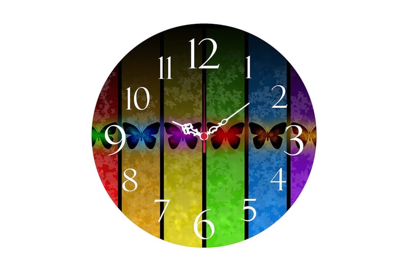 Koristeellinen MDF Seinäkello 40 cm, Monivärinen