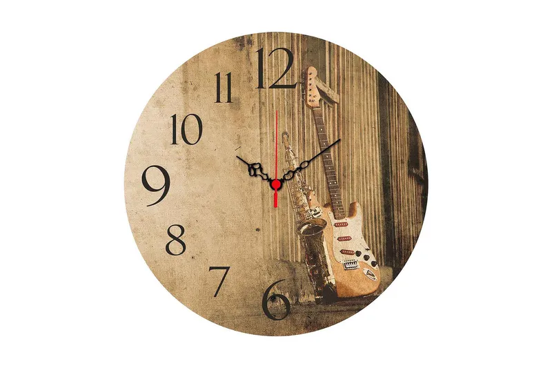 Koristeellinen MDF Seinäkello 40 cm, Monivärinen