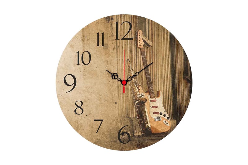 Koristeellinen MDF Seinäkello 40 cm, Monivärinen