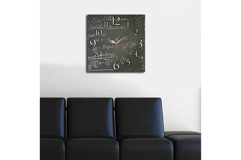 Koristeellinen MDF Seinäkello 40x40 cm - Monivärinen - Sisustustuotteet - Seinäkoristeet - Kellot