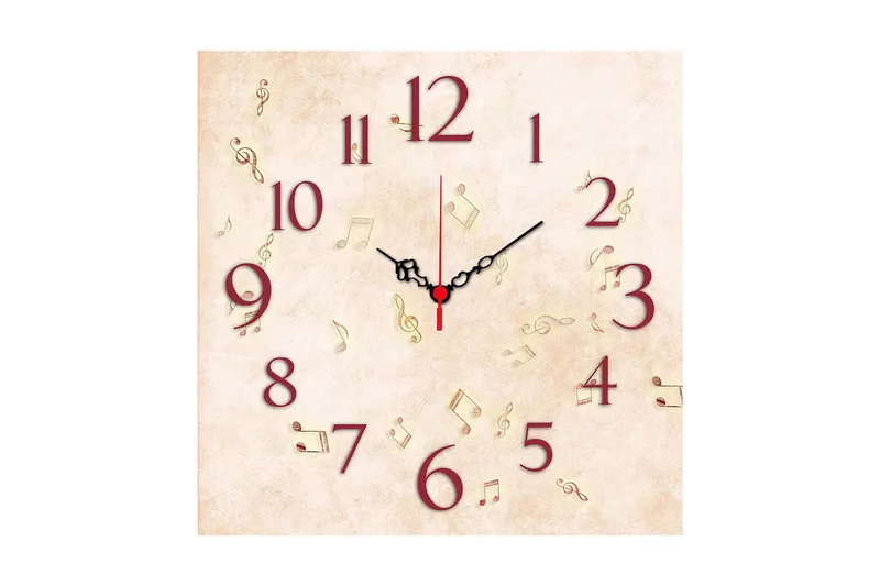 Koristeellinen MDF Seinäkello 40x40 cm, Monivärinen