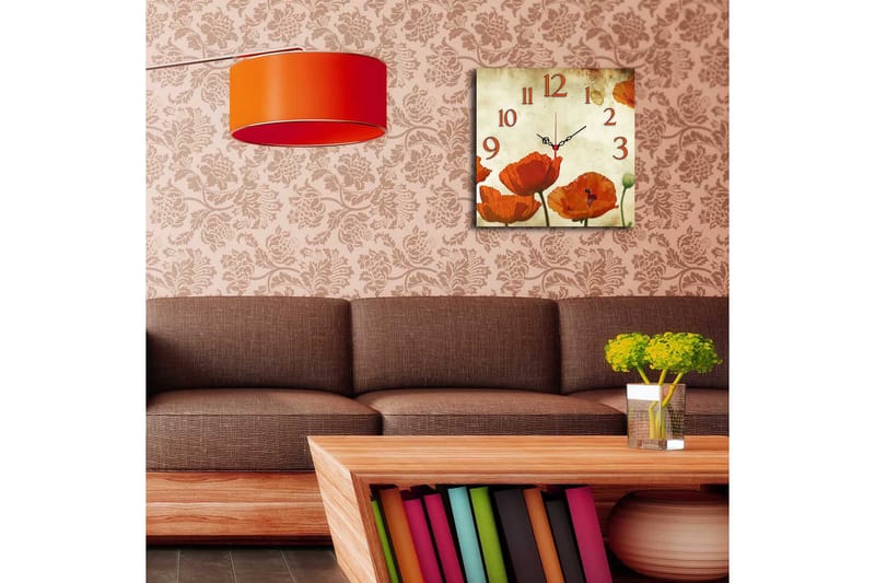 Koristeellinen MDF Seinäkello 40x40 cm - Monivärinen - Sisustustuotteet - Seinäkoristeet - Kellot