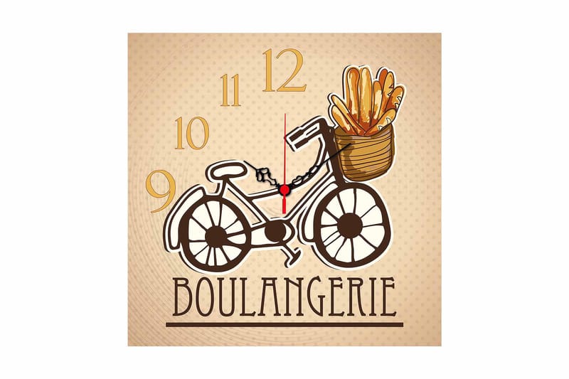 Koristeellinen MDF Seinäkello 40x40 cm, Monivärinen