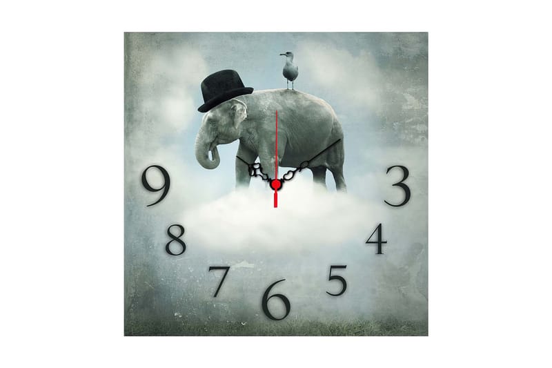 Koristeellinen MDF Seinäkello 40x40 cm, Monivärinen