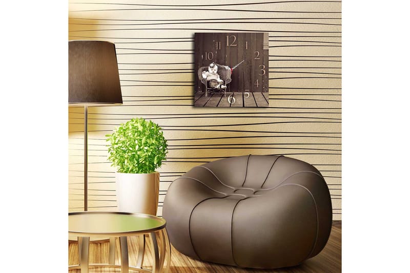 Koristeellinen MDF Seinäkello 40x40 cm - Monivärinen - Sisustustuotteet - Seinäkoristeet - Kellot