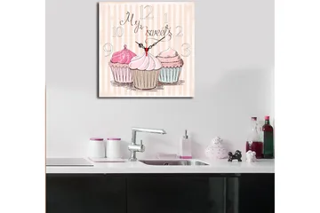 Koristeellinen MDF Seinäkello 40x40 cm - Monivärinen - Sisustustuotteet - Seinäkoristeet - Kellot
