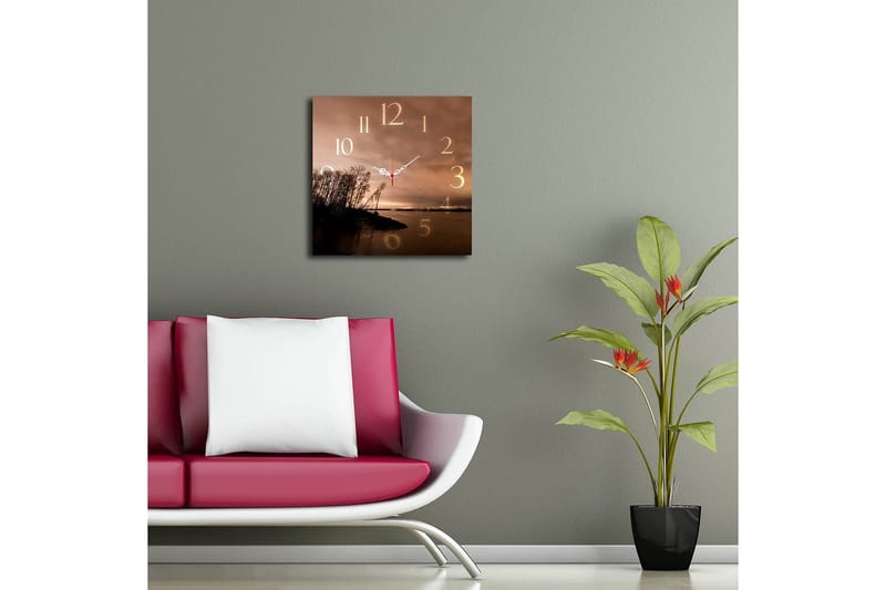 Koristeellinen MDF Seinäkello 40x40 cm - Monivärinen - Sisustustuotteet - Seinäkoristeet - Kellot